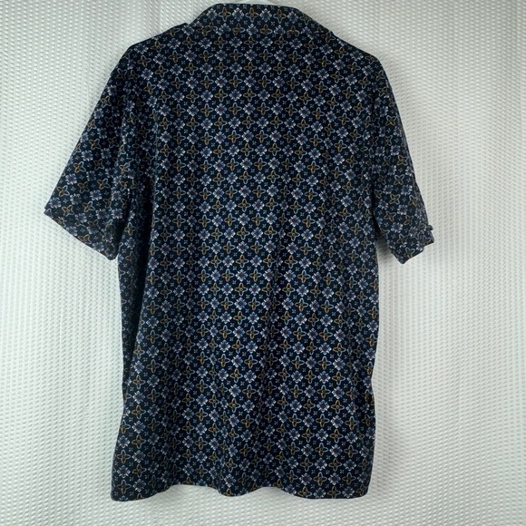 Daniel Cremieux Signature Men's L Blue Print Short Sleeve ButtonUp Shirt - Picture 3 of 10